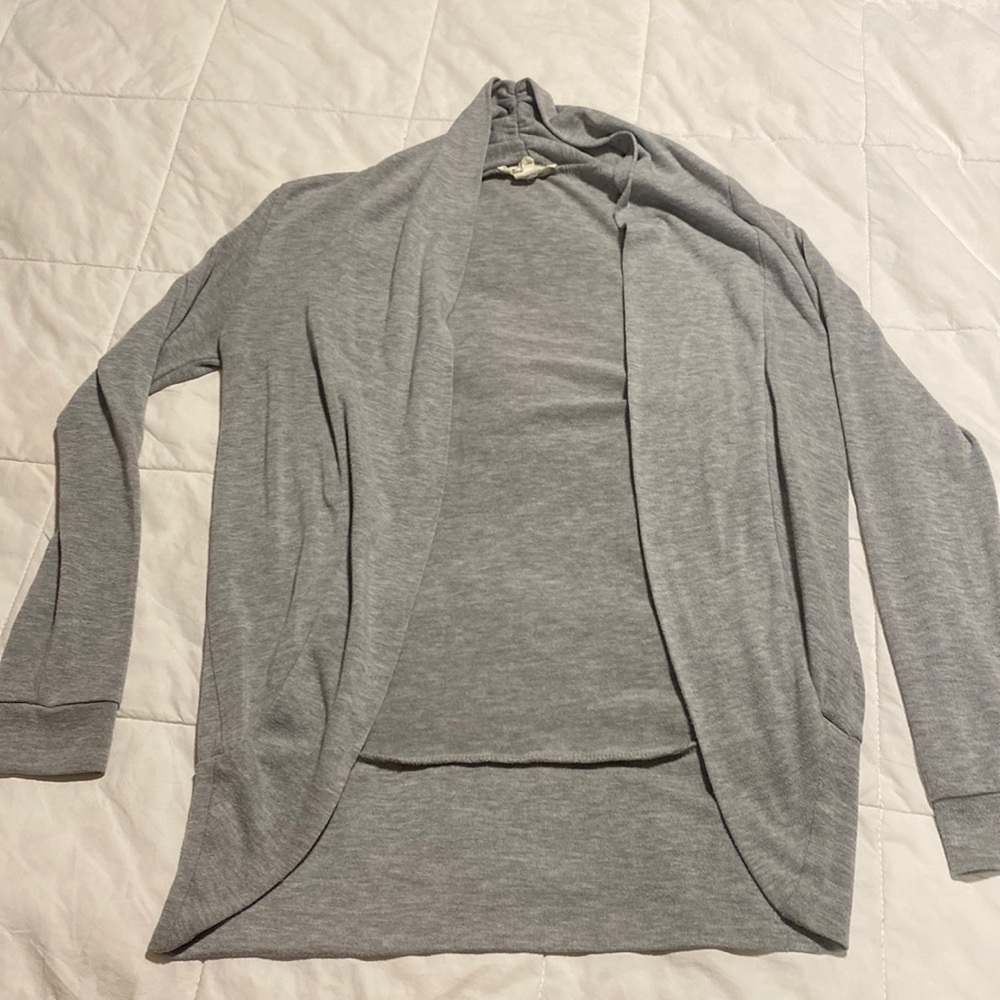 Basic Grey Cardigan Long Sleeve